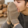 Guantes hombre invierno caliente versión coreana engrosado más peludo lana de invierno otoño invierno medio dedo desnudo flip estudiantes montar Application Scenario